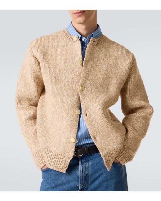 Auralee Natural Wool And Alpaca-Blend Cardigan for men