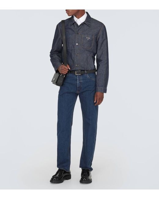 Jeans regular a vita bassa di Prada in Blue da Uomo