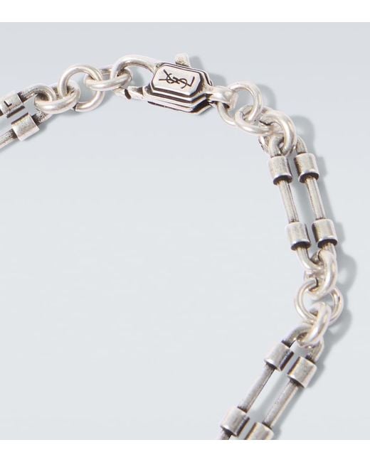 Saint Laurent Metallic Cassandre Chain Bracelet for men