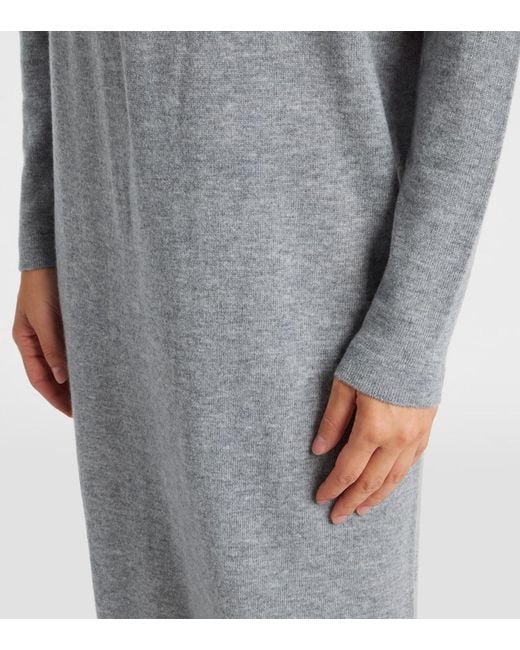 Jardin Des Orangers Gray Wool And Cashmere Sweater Dress