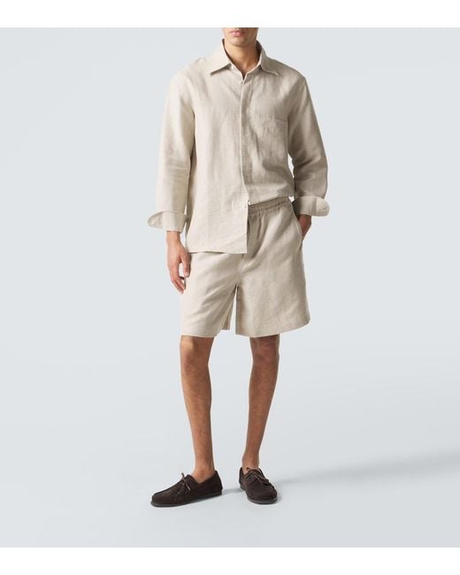Saman Amel Hemdjacke Aus Leinen in Natural für Herren