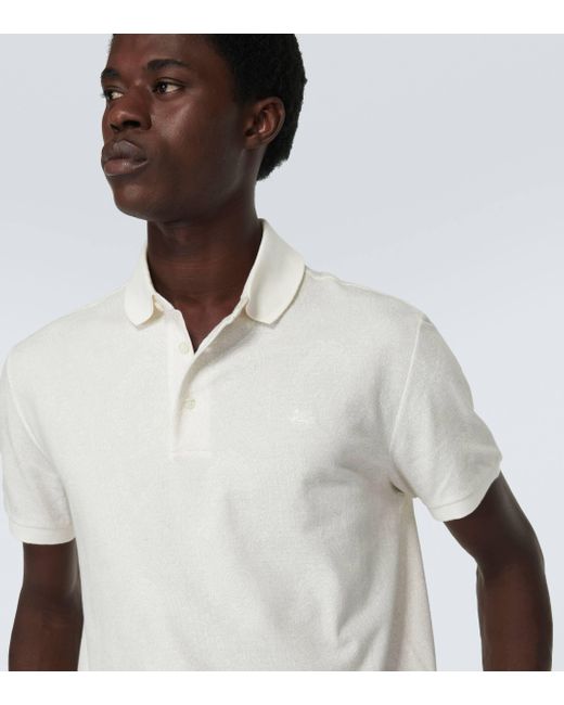 Etro White Paisley Cotton Polo Shirt for men