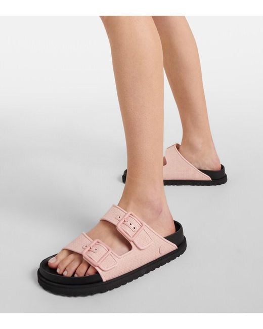 Birkenstock Pink Arizona Luxe Raffia Sandals