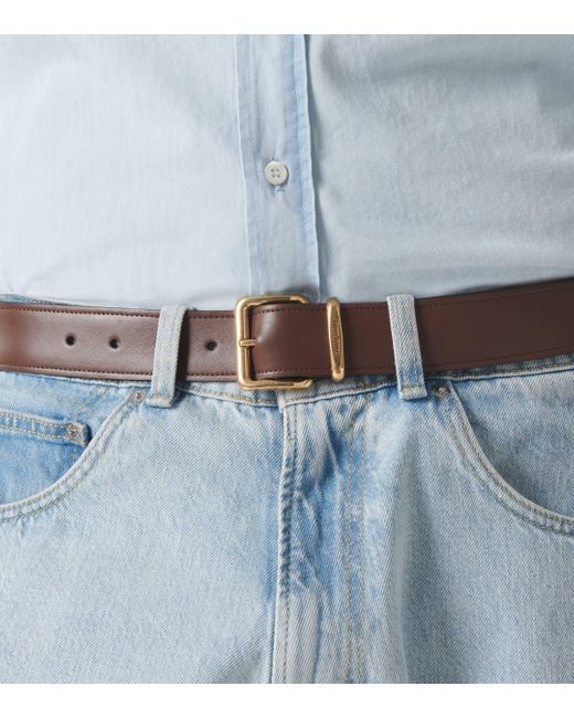 Miu Miu Brown Leather Belt for men