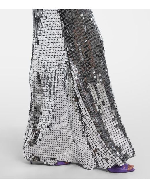 The New Arrivals Ilkyaz Ozel White Claudie Sequined Gown