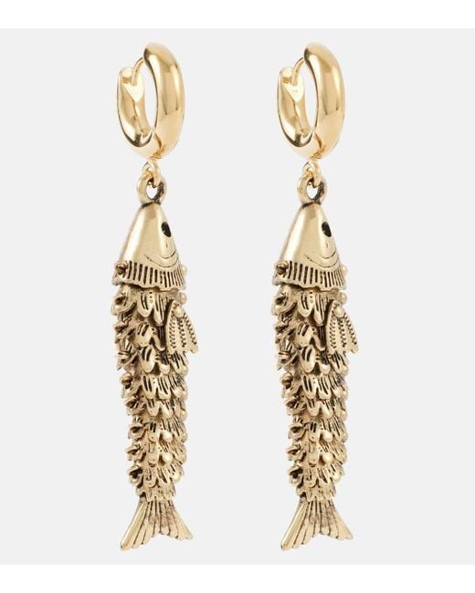 Isabel Marant Metallic Fish Drop Earrings
