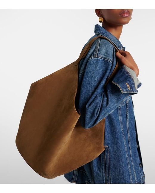Khaite Brown Lotus Medium Suede Tote Bag