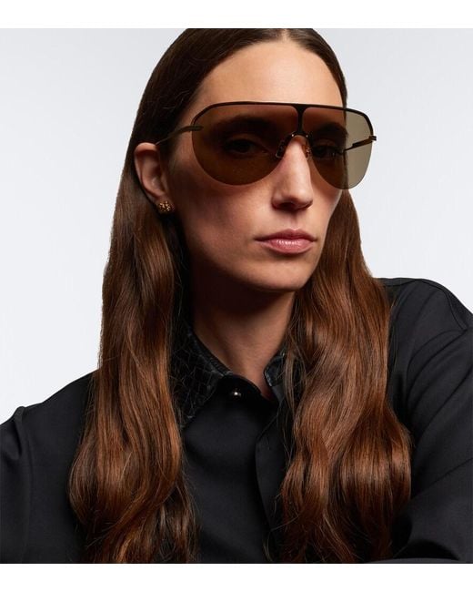 Bottega Veneta Gray Ribbon Aviator Sunglasses
