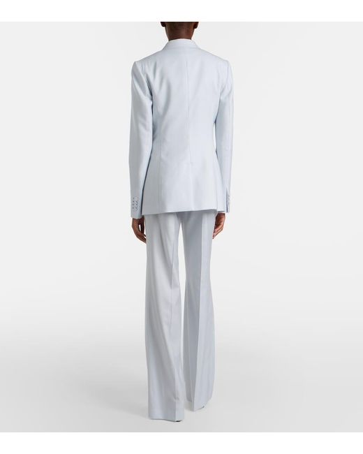 Gabriela Hearst White Vesta Wool And Silk Flared Pants