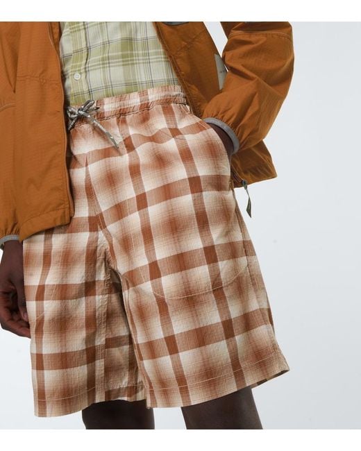 And Wander Natural Dry Check Shorts for men