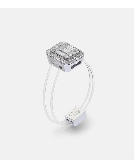 PERSÉE White Floating 18Kt Ring With Diamonds