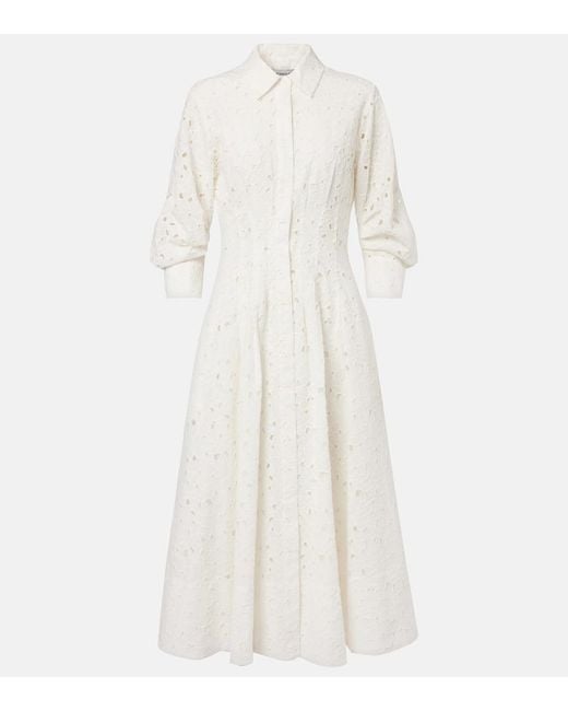 Jonathan Simkhai White Jazz Cotton Broderie Anglaise Midi Dress