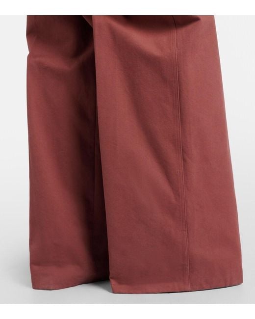 Chloé Red Cotton Wide-Leg Pants