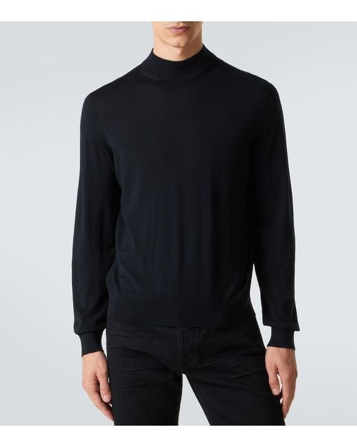 Tom Ford Black Wool Turtleneck Sweater for men