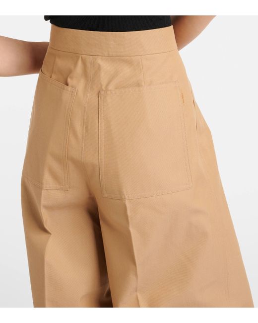 Max Mara Natural Corte Cotton Wide-leg Pants