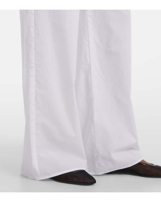 Asceno White Austin Cotton Straight Pants