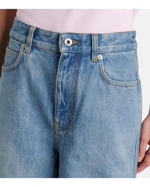 Jeans A Gamba Larga E Vita Media di Loewe in Blue