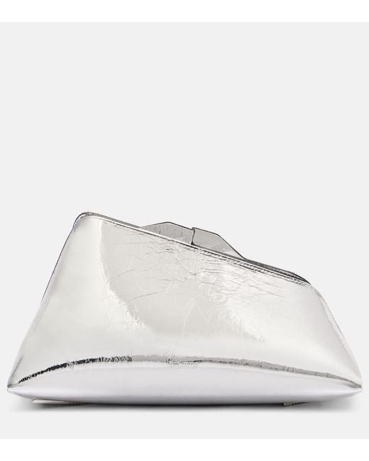 The Attico White 8.30 Pm Oversized Leather Clutch
