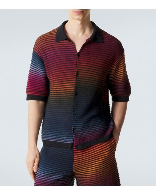 Loewe Red Paula's Ibiza Anagram Cotton-Blend Shirt for men