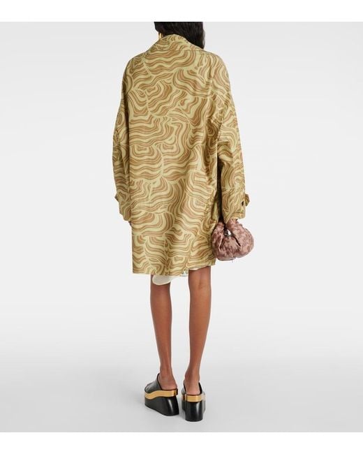 Dries Van Noten Green Printed Coat