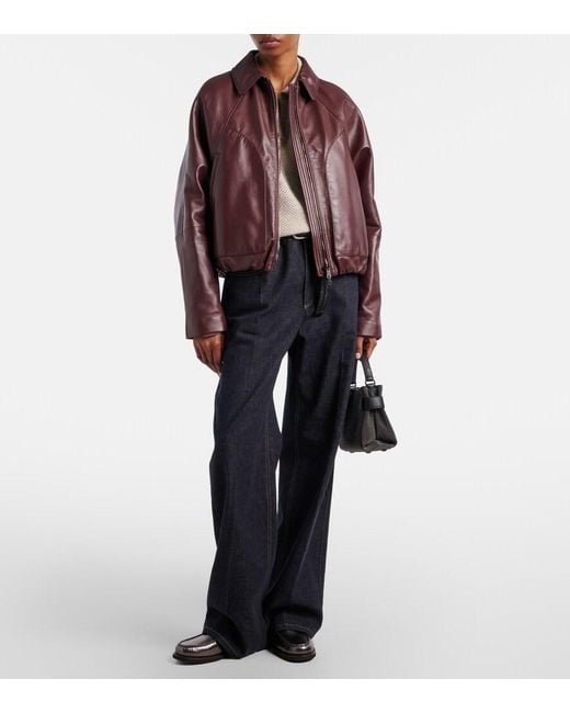 Brunello Cucinelli Brown Leather Jacket