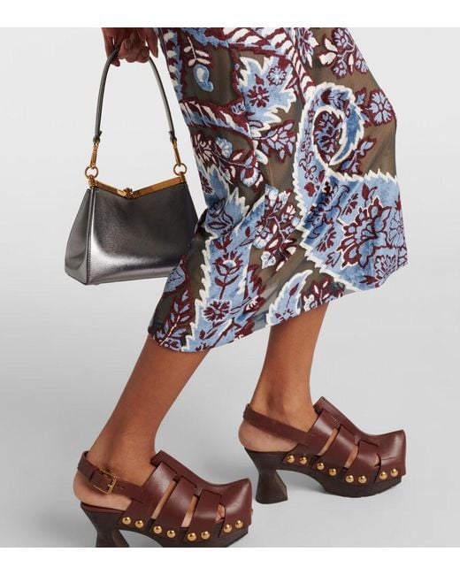 Etro Blue Dress With Jacquard Effect