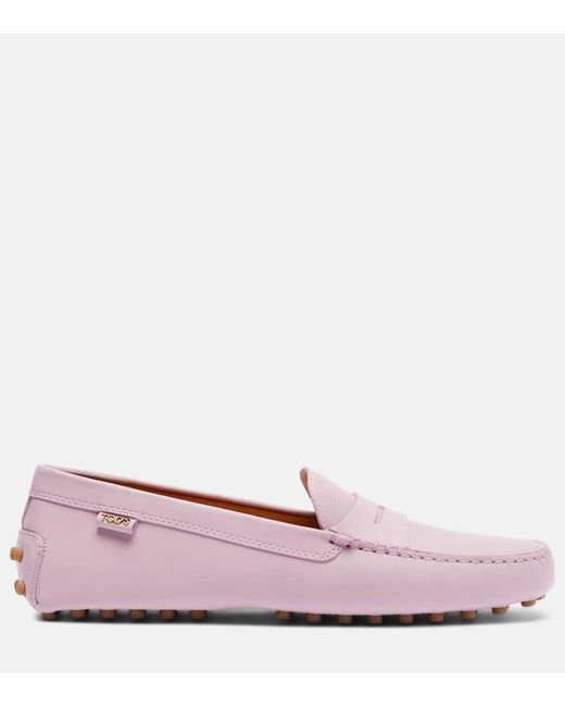 Tod's Pink Gommino Leather Driving Shoes