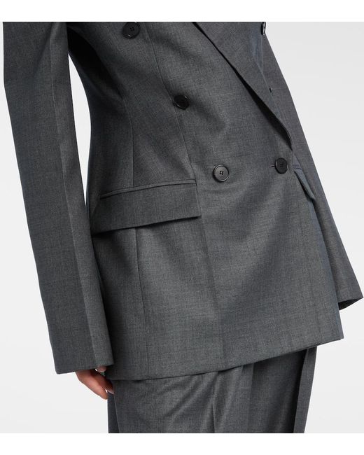 Givenchy Gray Double-Breasted Wool Blazer