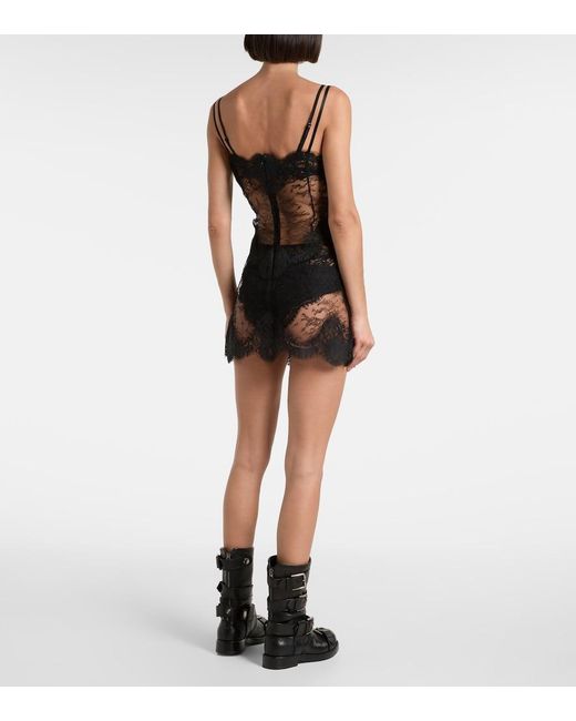 Dolce & Gabbana Black Sheer Lace Minidress