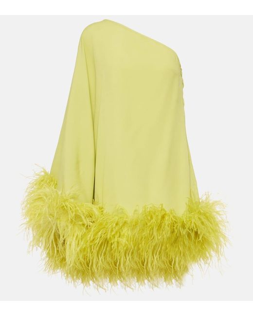 Vestido corto Piccolo Ubud con plumas ‎Taller Marmo de color Yellow
