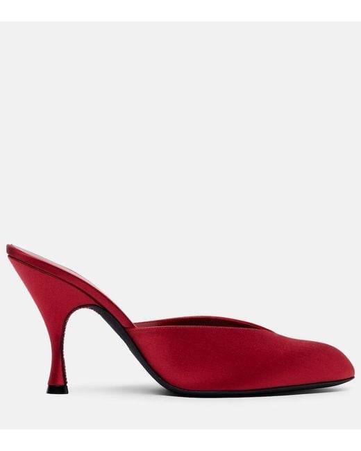 Herbert Levine Red Sitting Pretty Satin Mules
