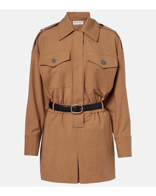 Self-Portrait Brown Twill Romper