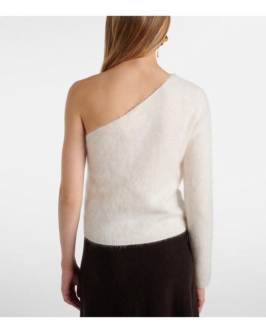 Lisa Yang White Dae One-Shoulder Cashmere Top