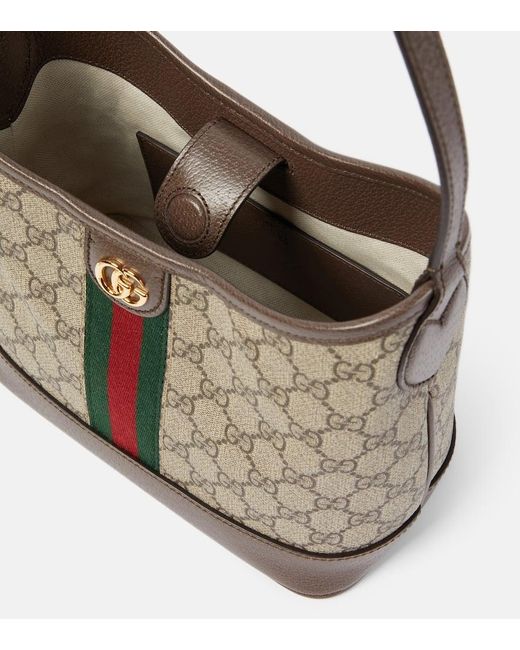 Gucci Gray Ophidia Small GG Canvas Shoulder Bag