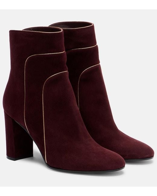 Gianvito Rossi Purple 85 Suede Ankle Boots