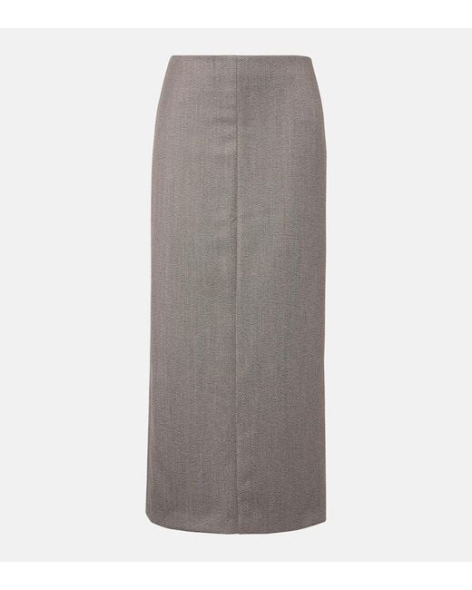 Jupe Longue Nythra En Laine Vierge The Row en coloris Gray