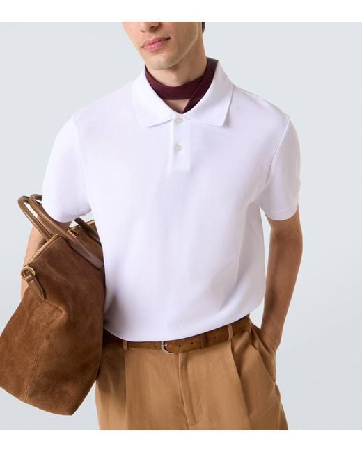 Polo De Pique De Algodon Con Logo Dunhill de hombre de color White