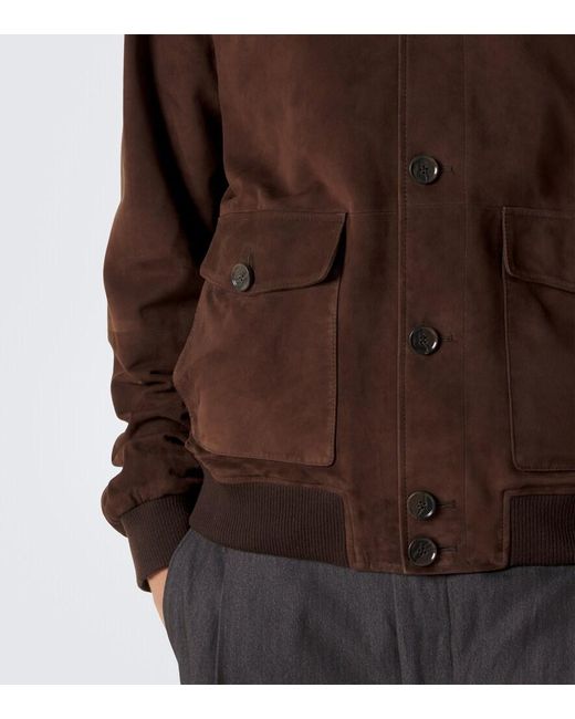 Arma Brown Tomme Reversible Suede Blouson Jacket for men