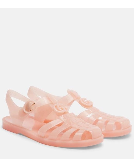 Gucci Pink Double G Fisherman Sandals
