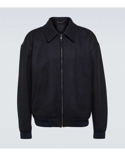 Dolce & Gabbana Blue Wool-Blend Bomber Jacket for men
