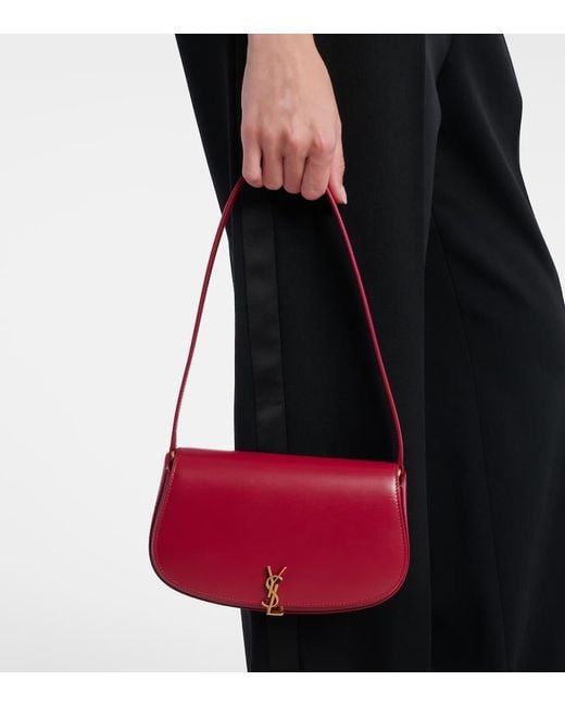 Saint Laurent Red Voltaire Mini Leather Shoulder Bag
