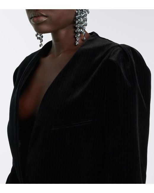 Isabel Marant Black Fereole Cotton Velvet Blazer