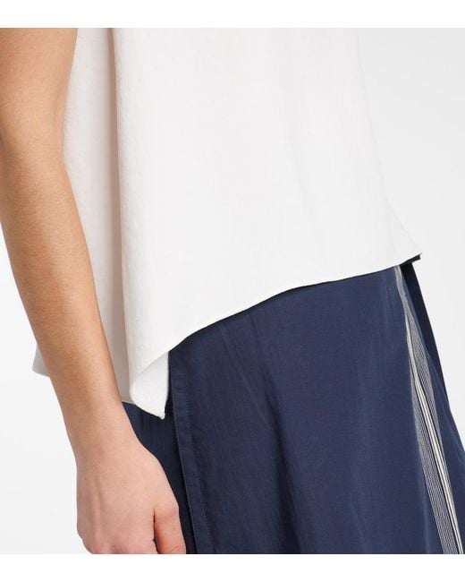 Vince White Asymmetric Draped Top