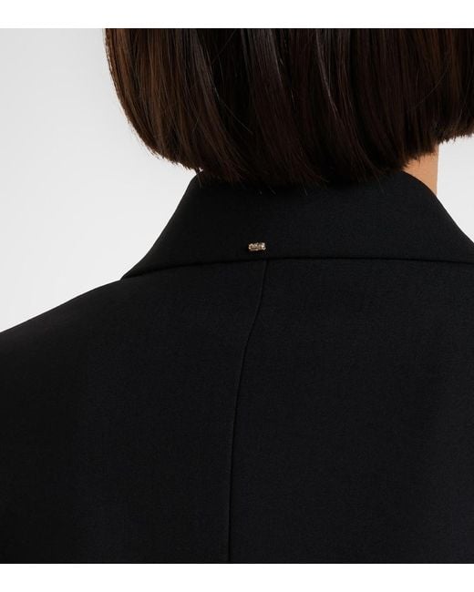 Blazer Cruzado De Lona Con Peplum Sportmax de color Black