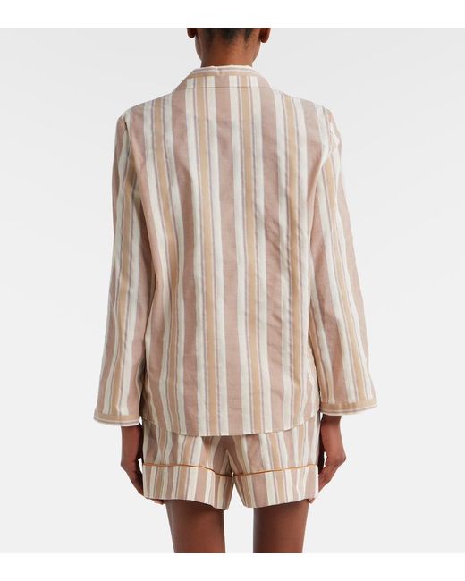 Saint Laurent Pink Striped Cotton Pajama Shirt