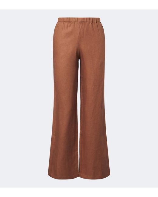 Faithfull The Brand Brown Capriolla Linen Wide-Leg Pants