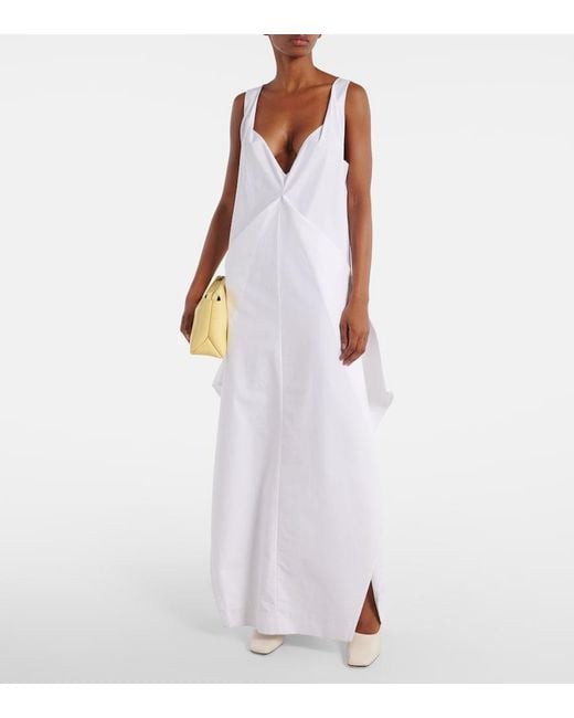 Khaite White Kenith Cotton Maxi Dress