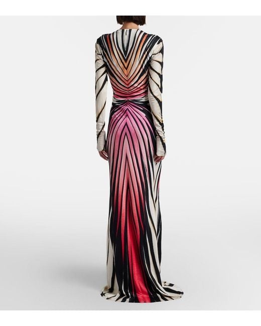Roberto Cavalli Red Printed Gown