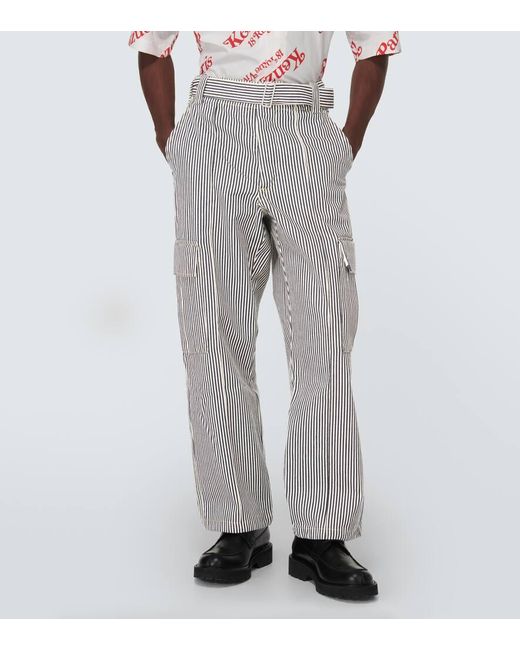 Pantalones cargo de algodon a rayas KENZO de hombre de color Gray