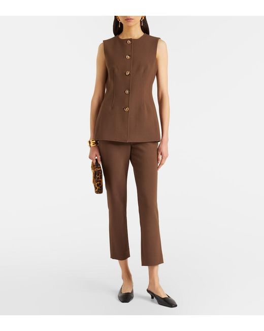 Veronica Beard Brown Stila Cropped Slim Pants